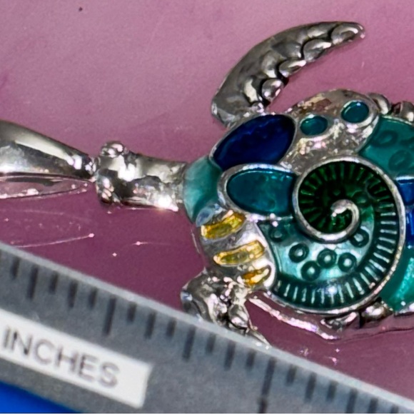 Turtle 🐢 Silver Plated Pendant - Picture 3 of 3